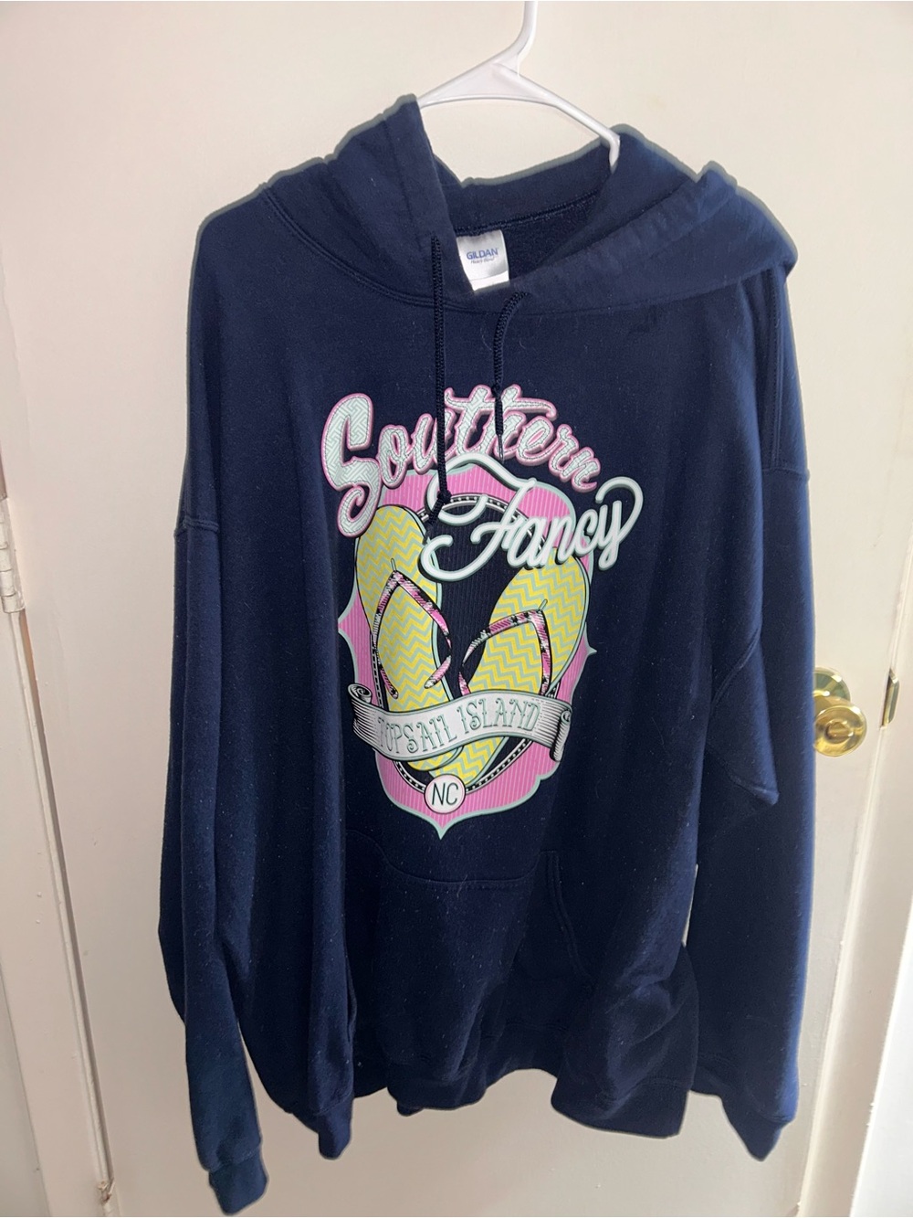 Gildan - Navy Blue Topsail Island Hoodie - 4XL